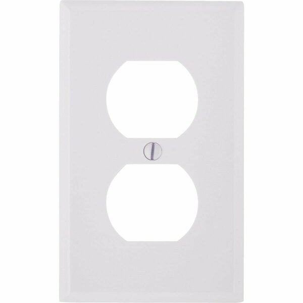 Leviton 1-Gang Smooth Plastic Outlet Wall Plate, White 020-88003